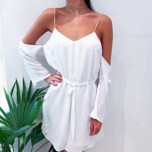 Cold Shoulder Bell Sleeve Mini Dress (Never Worn)